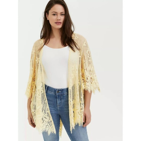 torrid Other - Torrid Yellow Lace Kimono